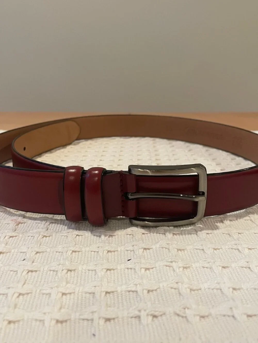Burgundy Mens Belt Genuine Leather
